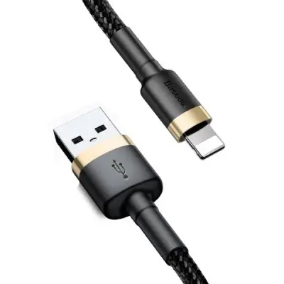 Кабель Baseus Cafule Lightning 1м Чорно-золотий Кабель Baseus Cafule Lightning 1м Чорно-золотий
