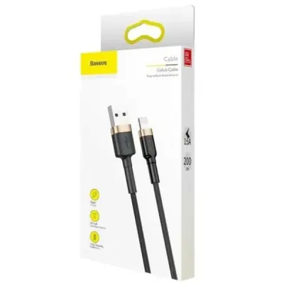 Кабель Baseus Cafule Lightning 1м Чорно-золотий Кабель Baseus Cafule Lightning 1м Чорно-золотий