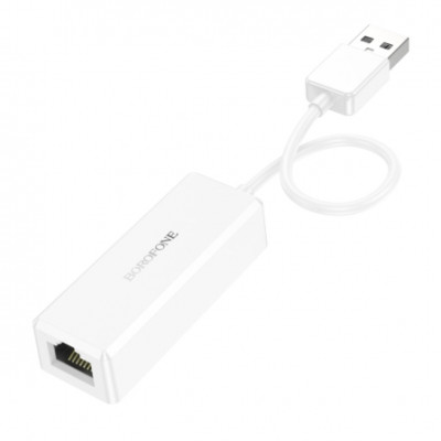 Кабель BOROFONE DH7 Ricco USB-A ethernet adapter Белый