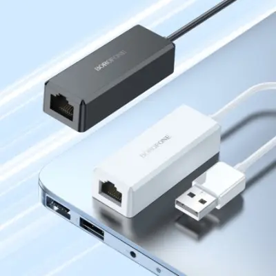 Кабель BOROFONE DH7 Ricco USB-A ethernet adapter Білий Кабель BOROFONE DH7 Ricco USB-A ethernet adapter Білий