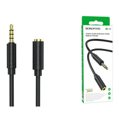 Кабель AUX Borofone BL12 2м Чорний Кабель AUX Borofone BL12 2м Чорний