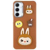 Чохол накладка LeatherToys Samsung A356 (A35 5G) Labubu Коричнева Чохол накладка LeatherToys Samsung A356 (A35 5G) Labubu Коричнева