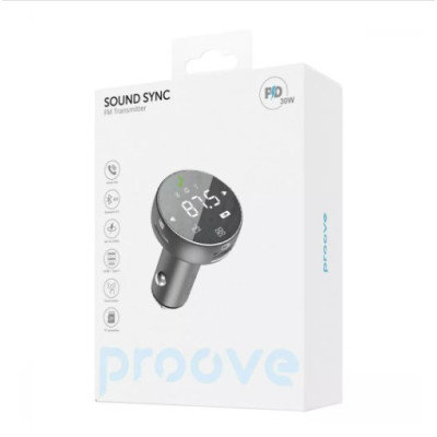 FM Трансмітер Proove FM Launcher Sound Sync 30W Black, Чорний