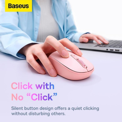 Бездротова миша BT Baseus F01B Baby Pink, Рожева