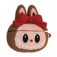 Чохол для навушників AirPods Pro 2 3D Labubu Бант Коричневий