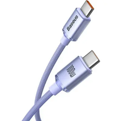Кабель Baseus Crystal Shine Type-C to Type-C 1.2м Фиолетовый Кабель Baseus Crystal Shine Type-C to Type-C 1.2м Фиолетовый