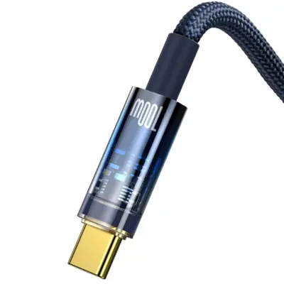 Кабель дата Baseus Explorer USB Type A - Type-C 100W 1м Синий