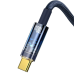 Кабель дата Baseus Explorer USB Type A - Type-C 100W 1м Синий