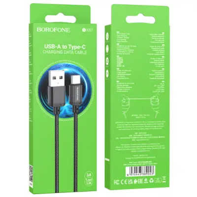 Кабель дата Borofone BX87 USB Type A - Type-C 1м Чорний