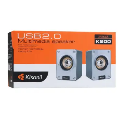 Колонка компьютерная 2.0 Kisonli K200 Silver, Серебристая