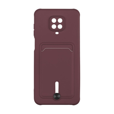 Чехол накладка Pocket Card Xiaomi Redmi Note 9S/Note 9 Pro Бордовая