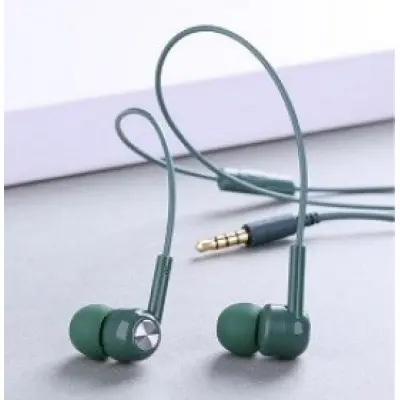 Провідні вакуумні навушники-гарнітура Joyroom JR-E102s Green, зелений Провідні вакуумні навушники-гарнітура Joyroom JR-E102s Green, зелений