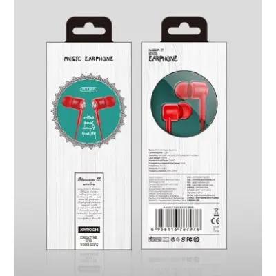 Провідні вакуумні навушники-гарнітура Joyroom JR-E102s Green, зелений Провідні вакуумні навушники-гарнітура Joyroom JR-E102s Green, зелений