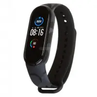 Ремешок Силикон Mi Band 5/6/7 Камуфляж Сірий Ремешок Силикон Mi Band 5/6/7 Камуфляж Сірий