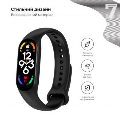 Ремінець Силікон Mi Band 5/6/7 New Чорний