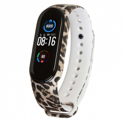 Ремешок Принт Mi Band 5/6/7 Леопард