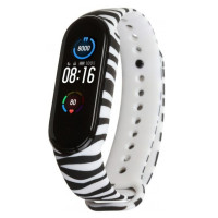 Ремешок Принт Mi Band 5/6/7 Зебра