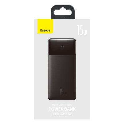 Універсальна мобільна батарея Повербанк Baseus Bipow 15W 20000mAh Чорний