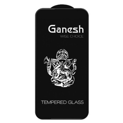 Защитное стекло Ganesh 5D Premium iPhone 15 Plus Чёрное