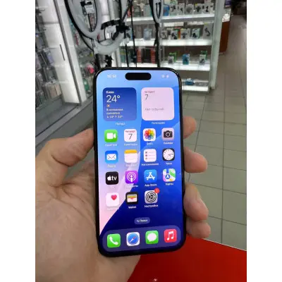 Смартфон Apple iPhone 15 Pro 256Gb Black Titanium, Чорний "S" (Б/В) (Ідеальний стан)