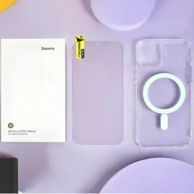 Чехол накладка Baseus Crystal MagSafe iPhone 14 Plus/ 15 Plus Прозрачная