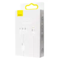 Кабель Baseus StarSpeed 3in1 L+T+M 1.2м Белый