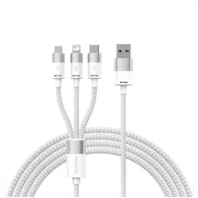 Кабель Baseus StarSpeed 3in1 L+T+M 1.2м Белый