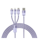 Кабель Baseus StarSpeed 3in1 L+T+M 1.2м Фіолетовий