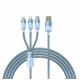 Кабель Baseus StarSpeed 3in1 L+T+M 1.2м Синій
