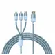 Кабель Baseus StarSpeed 3in1 L+T+M 1.2м Синий