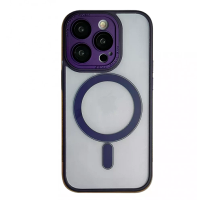 Чехол накладка Protective Camera Clear iPhone 15 Темно-фиолетовая