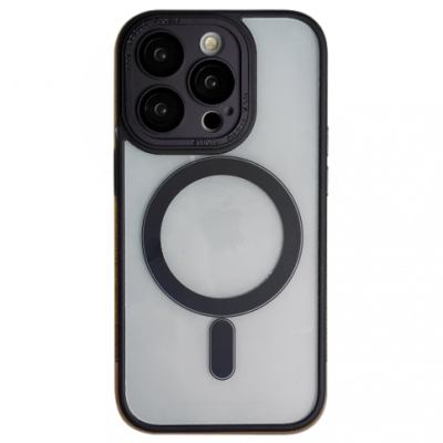 Чехол накладка Protective Camera Clear iPhone 15 Plus Черная