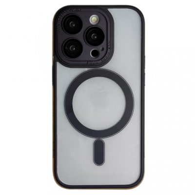 Чехол накладка Protective Camera Clear iPhone 15 Pro Серая Titanium Grey
