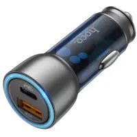 Автомобільний зарядний пристрій Hoco NZ8 PD25W QC3.0 Type-C to Type-C Black, Чорний