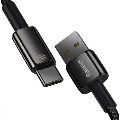 Кабель дата Baseus Tungsten Gold USB Type A - Type-C 100W 1м Чёрный