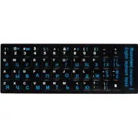 Наклейка для клавіатури ПК Eng/Rus Чорно-синій