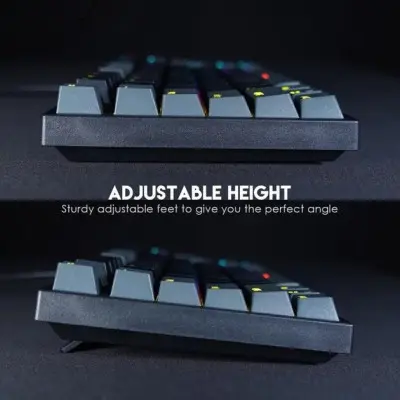 Клавіатура USB Fantech ATOM MK886V2 Blue Switch Чорно/Сіра