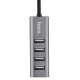 USB хаб Hoco HB-1 4 Ports Grey, Сірий