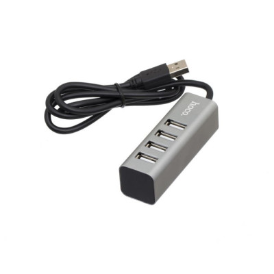 USB хаб Hoco HB-1 4 Ports Grey, Серый