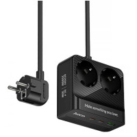 Мережевий Подовжувач Hoco AC27 Descanso (PD30W/2C/1A/2xSocket) 2М Чорний Мережевий Подовжувач Hoco AC27 Descanso (PD30W/2C/1A/2xSocket) 2М Чорний
