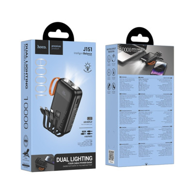 Универсальная мобильная батарея Повербанк Hoco J151A 10000mAh Чёрный Универсальная мобильная батарея Повербанк Hoco J151A 10000mAh Чёрный