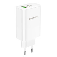 Мережевий зарядний пристрій Borofone BN10 PD+QC (65W) White, Білий