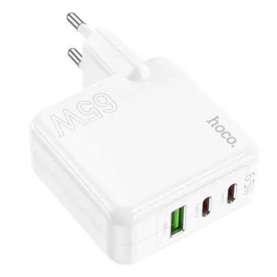 Сетевое зарядное устройство Hoco C115 65W 2PD+1USB White, Белый Сетевое зарядное устройство Hoco C115 65W 2PD+1USB White, Белый