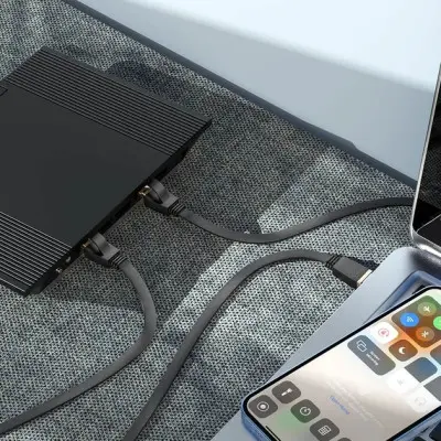 Кабель Патч-корд Hoco US07 Gigabit Ethernet RJ45 to RJ45 3м Чорний