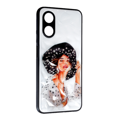 Чехол накладка Prisma Ladies OPPO A17 Девушка в шляпе