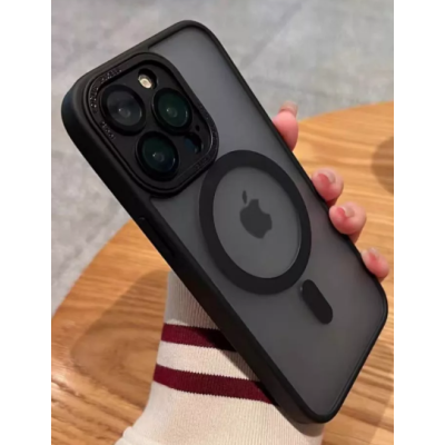 Чехол накладка Protective Camera Matte Clear iPhone 15 Pro Max Черная
