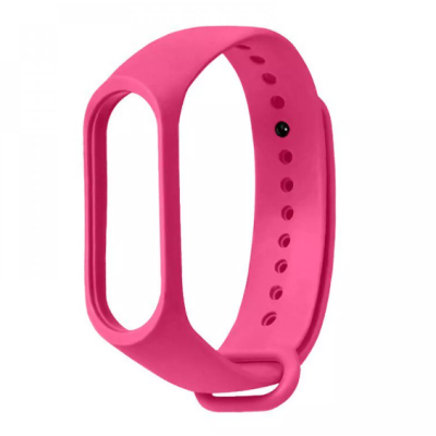 Ремінець Силікон Mi Band 5/6/7 Розовый  (Hot Pink)