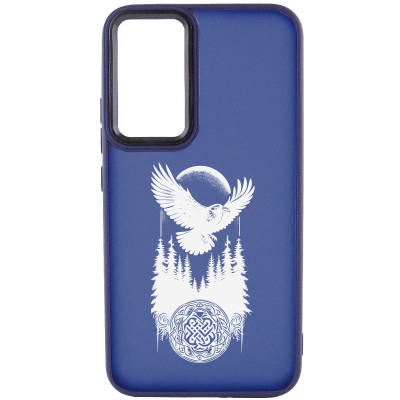 Чехол накладка Oprint White Samsung A356 (A35 5G) Ворон Синяя (Navy Blue)