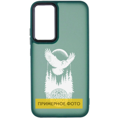 Чехол накладка Oprint White OPPO A78 Ворон Зеленая