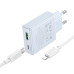 Сетевое зарядное устройство Hoco C108A PD 35W + Кабель Type-C to Lightning White, Белый